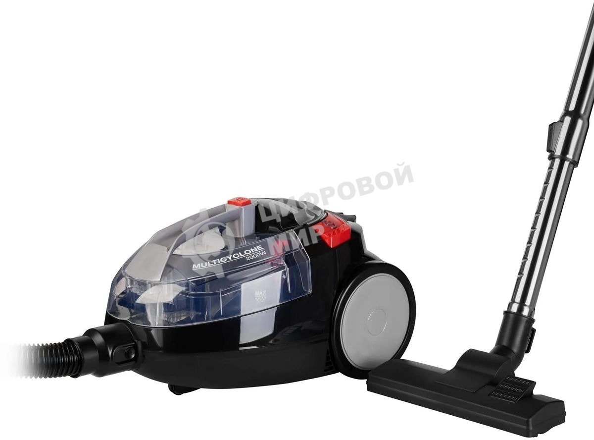 Пылесос Hyundai HYV-C3077 черный, 380/2000 Вт, уборка сухая, пылесборник контейнер 1.5 л