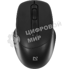 Мышь беспроводная Defender Feam MM-296 черный, 1600 dpi, радиоканал, USB, кнопки - 4