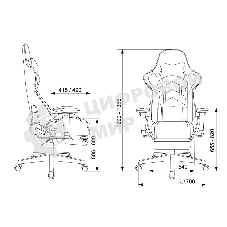 Кресло Zombie Drift/F черный/серый, экокожа, 120 кг, механизм качания, подставка для ног