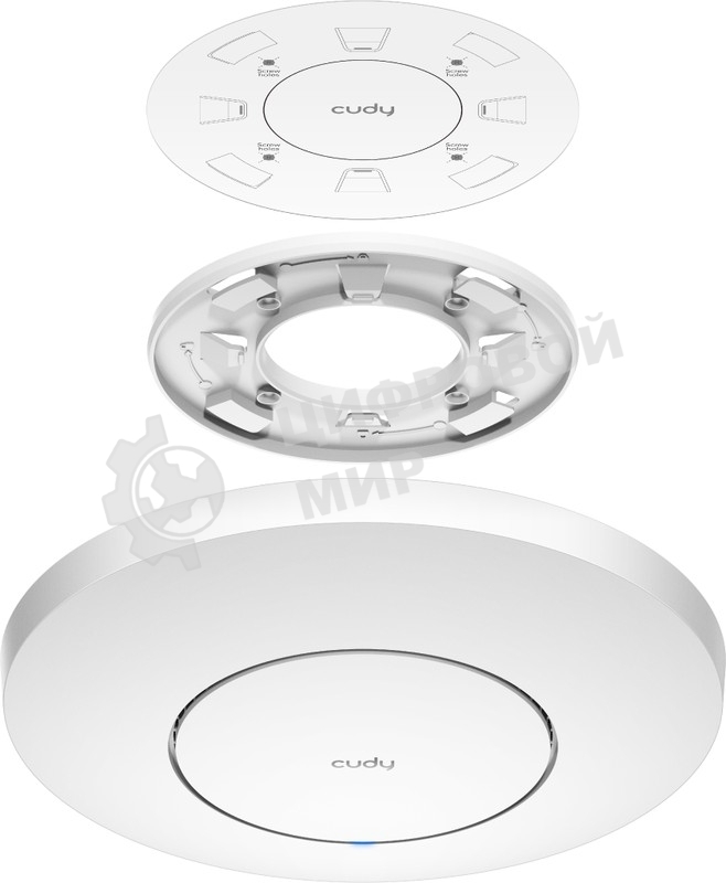 Точка доступа Cudy AC1200 Dual Band Gigabit Ceiling Mount Access Point, MT7621DAN+MT7613B+MT7603E, 867Mbps at 5GHz + 300Mbps at 2.4GHz, 1 x GbE RJ45 Port, Support 12V DC or 802.3af PoE or Passive PoE, Internal Antennas, 48V passive PoE adapter included, C