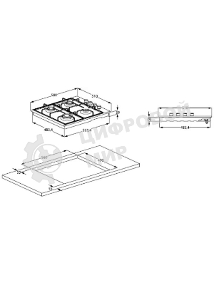 Газовая варочная панель Beko HIZG 64125 CR, Бежевый