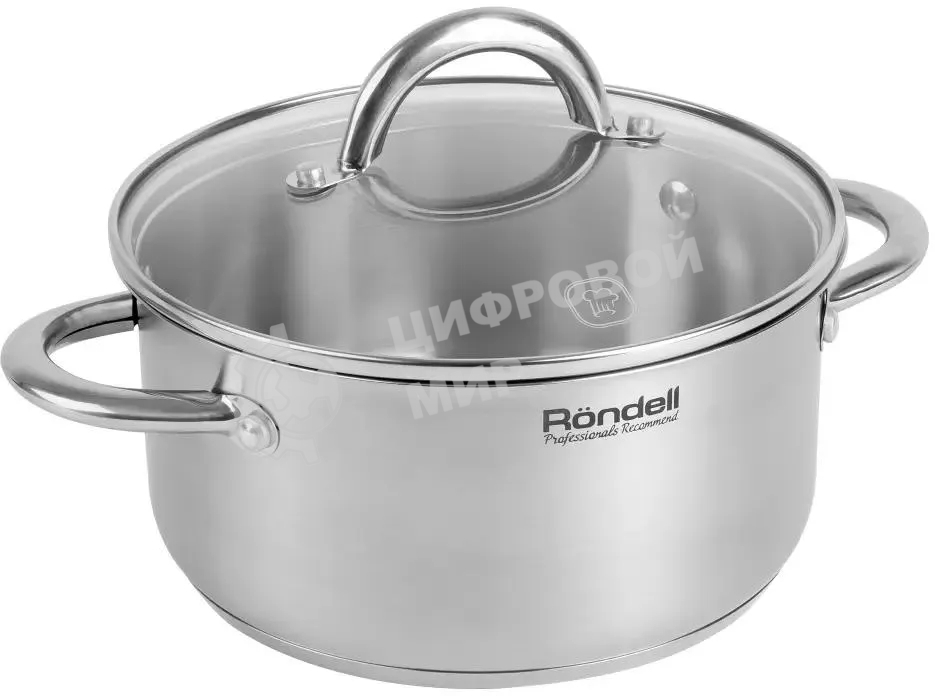 Кастрюля Rondell Point RDS-1310 2 л. d=18 см с крышкой, нержавеющая сталь 18/10