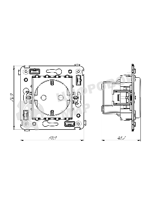 Розетка DKC Avanti 4412003 2P+E со шторками, 