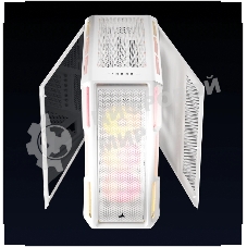Компьютерный корпус без блока питания Case Corsair iCUE LINK 5000T LX RGB, Midi-Tower, TG, 3x120мм RGB, 4xUSB-A 3.2, 1xUSB 3.2 Type-C, E-ATX, ATX, mATX, mITX White