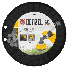 Леска для триммера Denzel двухкомпонентная, квадрат, 2,0 мм х 251 м, на DIN катушке EXTRA CORD