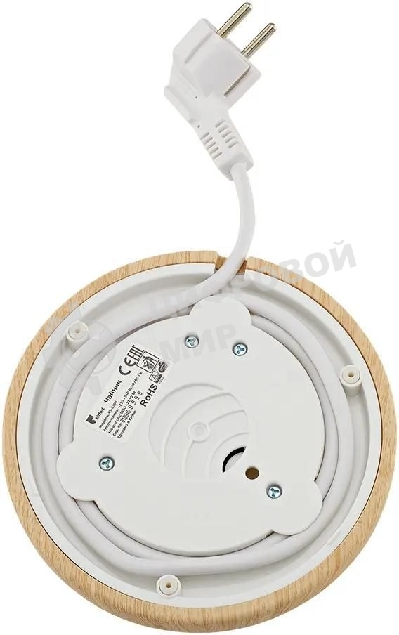 Чайник электрический Kitfort КТ-6794 1.7л. 2200Вт белый/дерево корпус: нерж.сталь/пластик