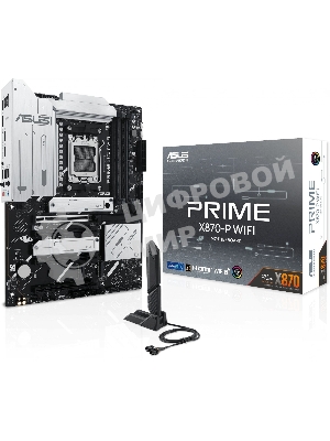Материнская плата ASUS PRIME X870-P WIFI, AM5, AMD X870, 4xDDR5, 2xSATA, 4xM.2, 1xPCI-E 5.0 x16, 2xPCI-E 4.0 x1, 1xHDMI, 2xUSB-C, 1x 2.5Gb LAN, 4xUSB-A 3.2 Gen 1, 1xUSB-A 3.2 Gen 2, 4xUSB-A 2.0, 3x3.5 мм, 7.1, 1xWi-Fi 7, ATX