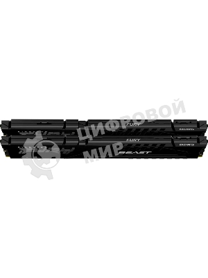 Оперативная память Kingston Fury Beast, DDR5, 32Gb (2x16Gb), 6400MHz, CL32, DIMM, с радиатором, черный