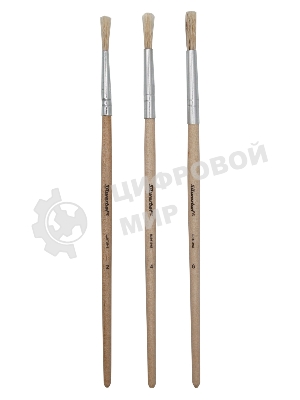 Набор кистей Silwerhof Веселые друзья (набор 3шт) щетина круглая №2,4,6, деревянная ручка