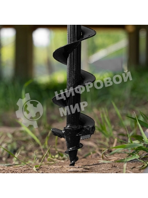 Шнек для грунта Denzel ER-80, диаметр 80 мм, длина 800 мм, соединение 20 мм, съемный нож