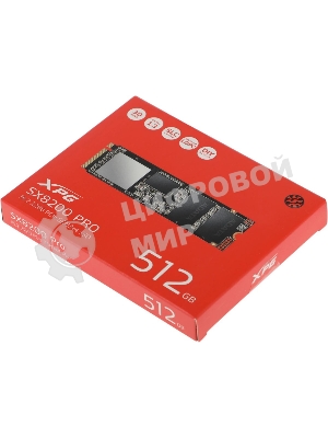 Накопитель SSD XPG SX8200 Pro, 512 Gb, PCIe 3.0 x4, M.2 2280, NVMe, R/W 3350/2350, с радиатором