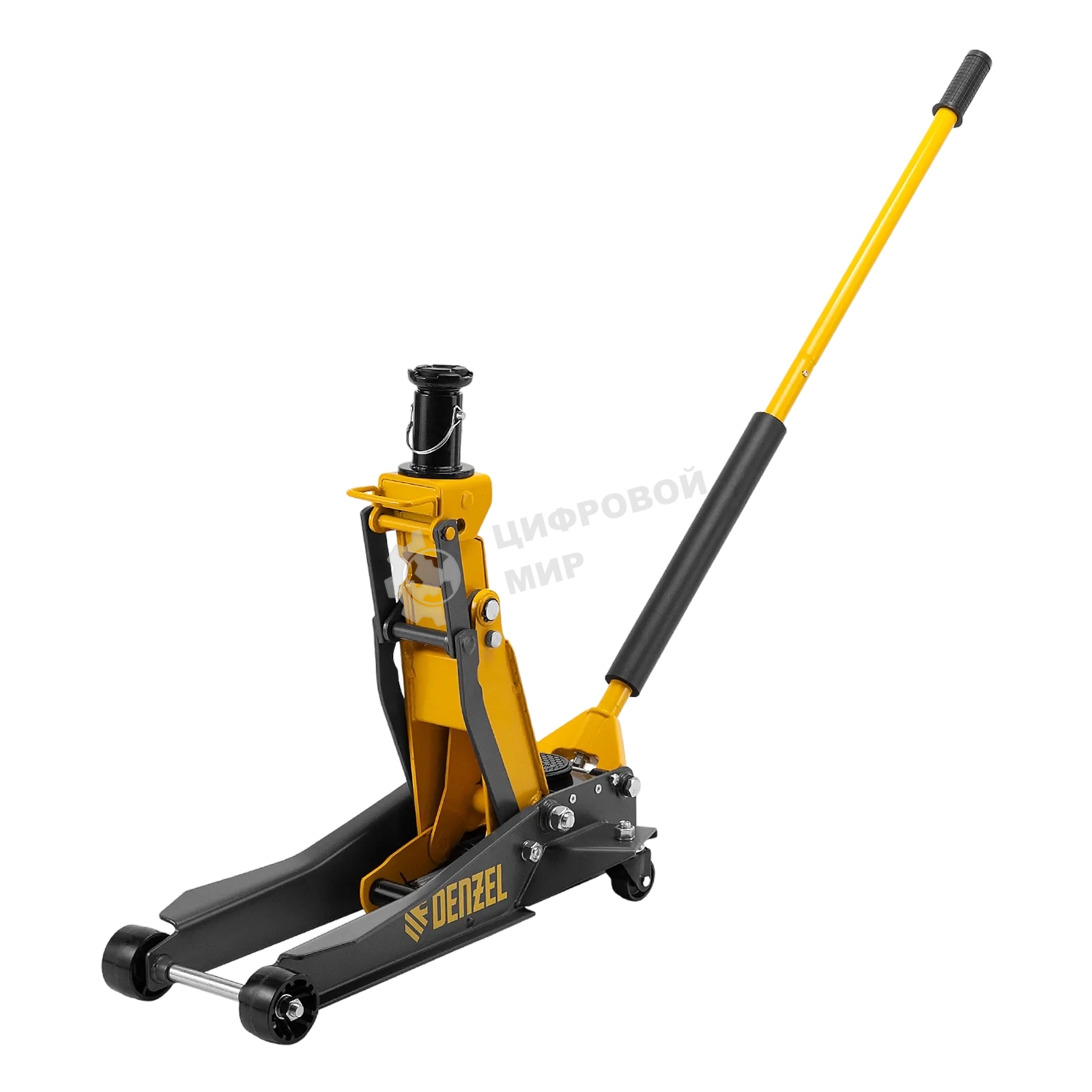 Домкрат гидравлический подкатной Denzel 2/3 т, 98-770 мм, быстрый подъем, низ. подхват, проф, SUV