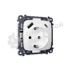 Комплект механизма электрической розетки OMEGA Белый матовый 2USB A+C 20W (быстрая зарядка) с/з QUANT (OP1300, VM160) MO130010
