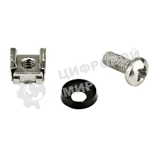 Монтажное оборудование Hyperline CNS-M6-16 Комплект винт M6, квадратная гайка, шайба (16 мм)
