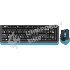 Комплект клавиатура+мышь A4Tech FStyler FG1035 беспроводной, USB, 2000 DPI, чёрный/синий