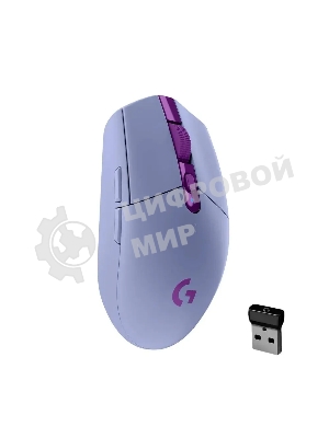 Мышь беспроводная Logitech G304 Lightspeed фиолетовый, 12000 dpi, радиоканал, USB, кнопки - 6