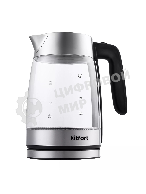 Чайник электрический Kitfort KT-641 1.8 л, 2200 Вт, серебристый