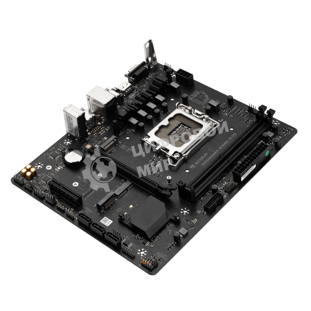 Материнская плата Maxsun Challenger B760M-N D5, LGA 1700, Intel B760, 2xDDR5, 3xSATA, 2xM.2, 1xPCIe 4.0 x16, 1xPCIe x4, 1xVGA, 1xHDMI, 1x 1Gb LAN, 2xUSB-A 2.0, 4xUSB-A 3.2 Gen 1, 5.1, mATX