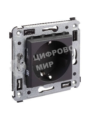 Розетка DKC Avanti 4412003 2P+E со шторками, 