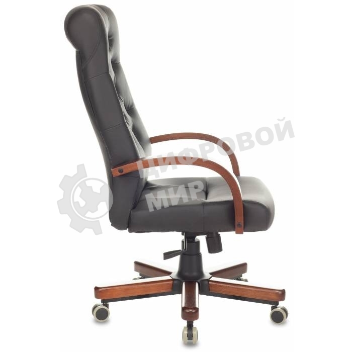 Кресло руководителя Бюрократ T-9928WALNUT/ECO черный, эко.кожа, крестовина металл/дерево