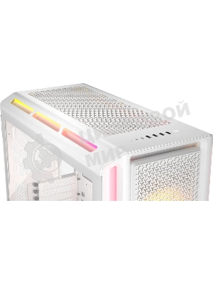 Компьютерный корпус без блока питания Case Corsair iCUE LINK 5000T LX RGB, Midi-Tower, TG, 3x120мм RGB, 4xUSB-A 3.2, 1xUSB 3.2 Type-C, E-ATX, ATX, mATX, mITX White