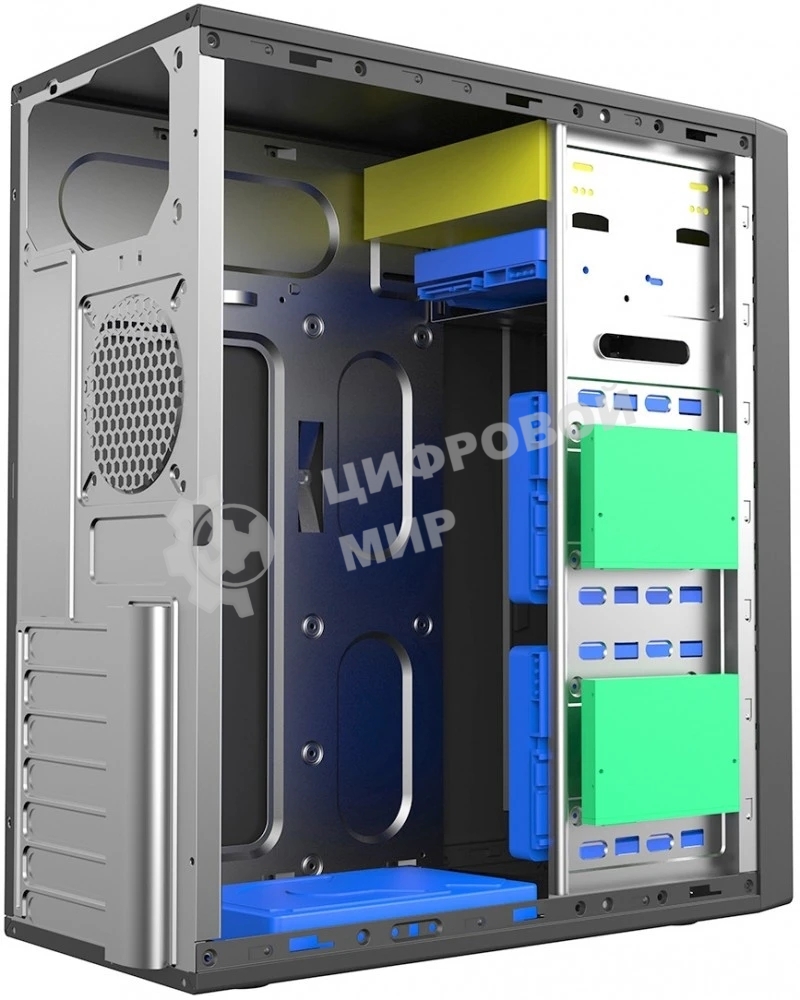 Компьютерный корпус c блоком питания 500 Ватт Case Foxline FL-301, ATX, 1x5.25EXT, 1x3.5EXT, 4x3.5INT, 4xUSB 2.0, HDA, w/o FAN, w/500W ATX PSU, w/1.2m EU pwr cord