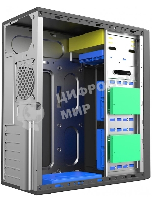 Компьютерный корпус c блоком питания 500 Ватт Case Foxline FL-301, ATX, 1x5.25EXT, 1x3.5EXT, 4x3.5INT, 4xUSB 2.0, HDA, w/o FAN, w/500W ATX PSU, w/1.2m EU pwr cord