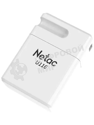 Флешка USB Netac U116 mini (NT03U116N-016G-32WH), 16Gb, USB 3.2, R/W 90/30, белый