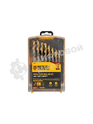 Набор сверл по металлу Denzel 1-10 мм, Р6М5-TiN, Golden Tip, 19 шт