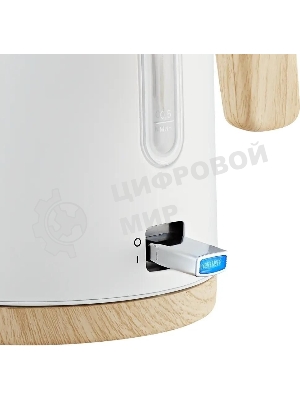 Чайник электрический Kitfort КТ-6794 1.7л. 2200Вт белый/дерево корпус: нерж.сталь/пластик