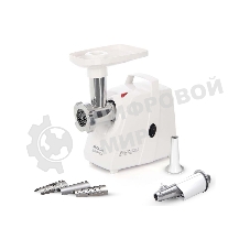 Мясорубка электрическая Аксион М34.04 белый, 1500 Вт, 1.7 кг/мин, защита от перегрузки, насадки - 6