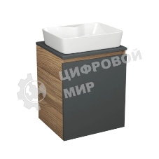 Тумба Bau Dream Blackwood 50 графит, раковина BAU Nimb 51х41 белая, смеситель Hotel Dream Black, нерж. сталь, черный, выпуск клик клак черный