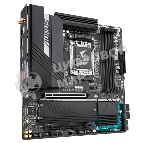 Материнская плата Gigabyte B650M AORUS ELITE AX, AM5, AMD B650, 4xDDR5, 4xSATA, 2xM.2, 1xPCI-E 5.0 x4, 1xPCI-E 4.0 x16, 1xHDMI, 1xDP, 1x 2.5Gb LAN, 4xUSB-A 2.0, 5xUSB-A 3.2 Gen 1, 2xUSB-A 3.2 Gen 2, 1xUSB-C 3.2 Gen 2, 2x3.5 мм, 7.1, Micro-ATX