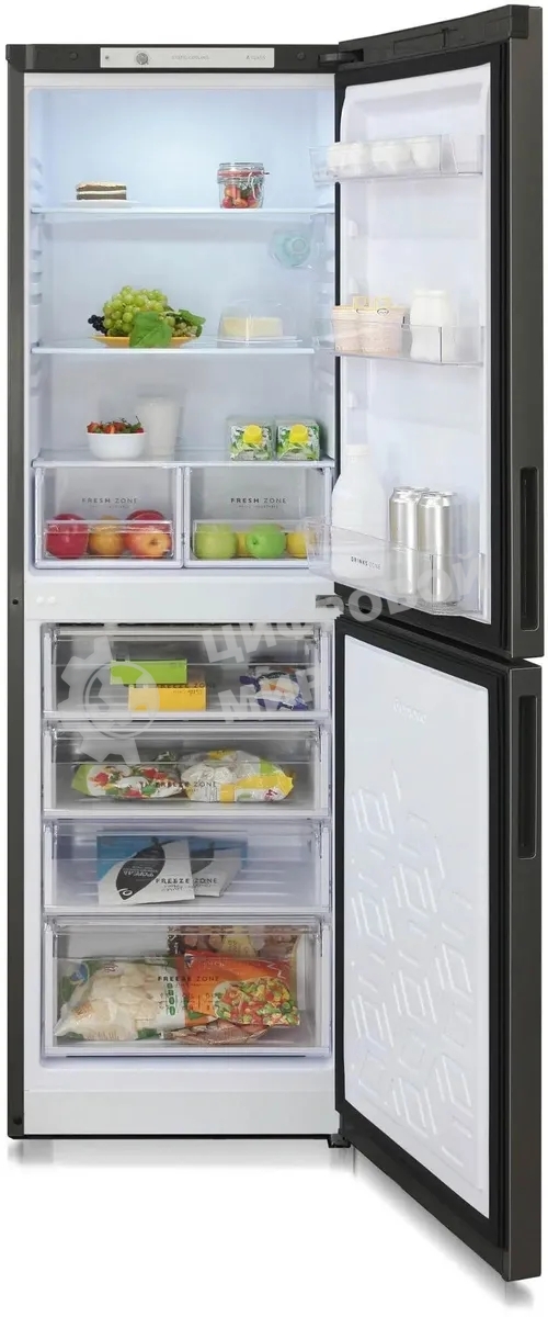 Холодильник Бирюса Б-W6031 графит матовый двухкамерный 210/135л морозилка снизу