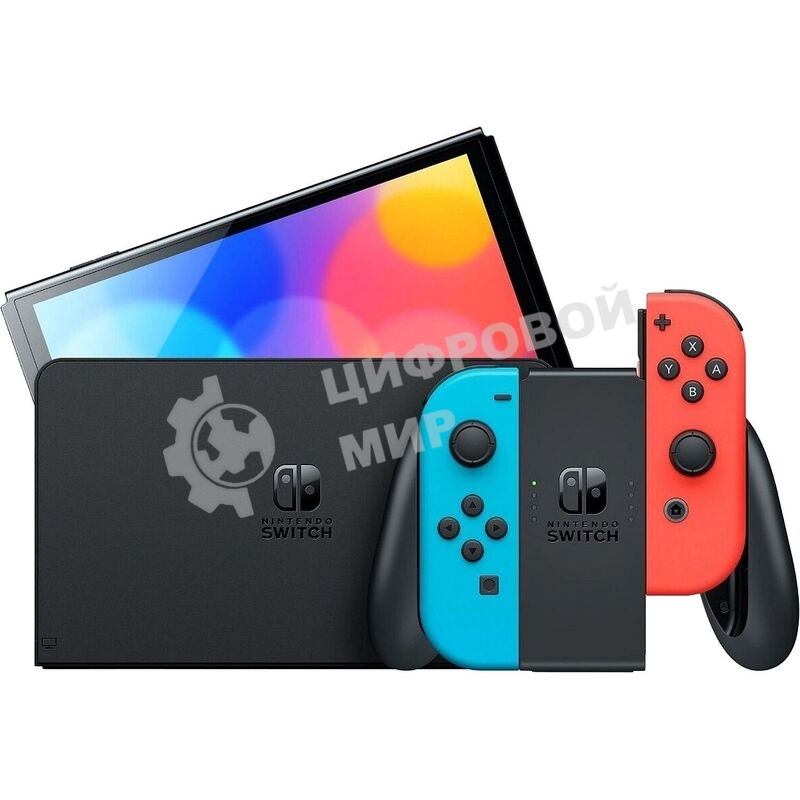 Игровая приставка Nintendo Switch OLED сине-красный