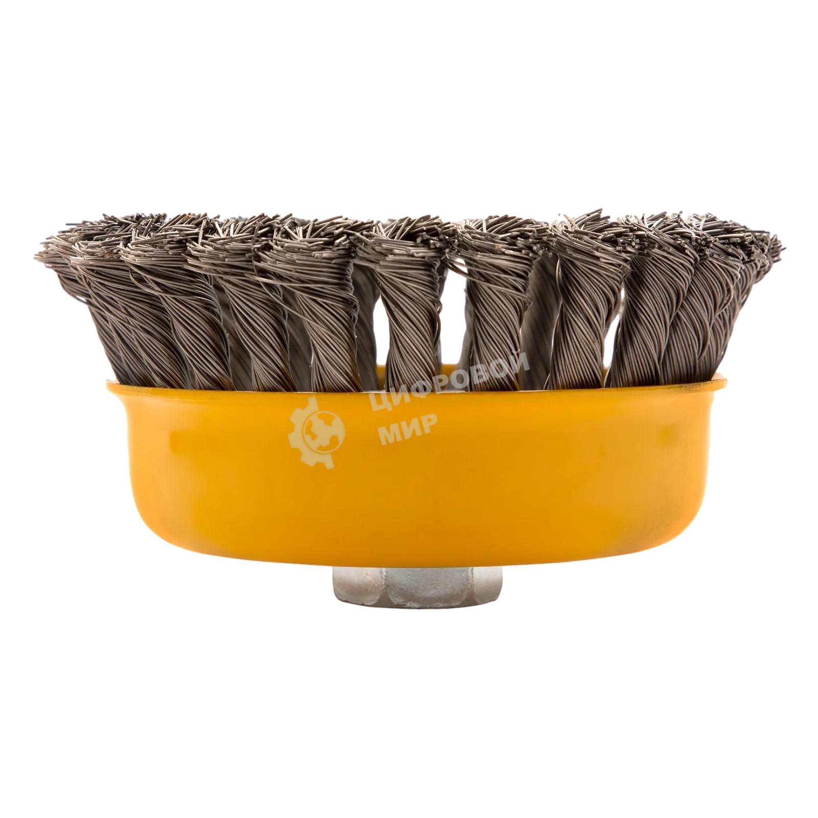 Щетка для УШМ Denzel 125 мм, Чашка, крученая нержавеющая проволока 0,5 мм, М14 746273