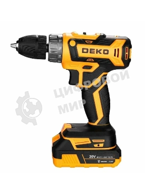 Дрель-шуруповерт Deko DKCD20V, 20 В, 3 Ач, 42 Нм, щеточный