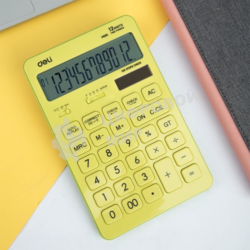 Калькулятор настольный Deli Touch EM01551 желтый 12-разр.