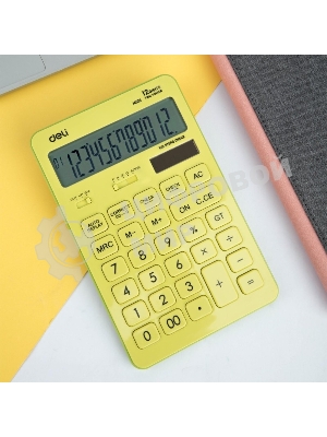 Калькулятор настольный Deli Touch EM01551 желтый 12-разр.
