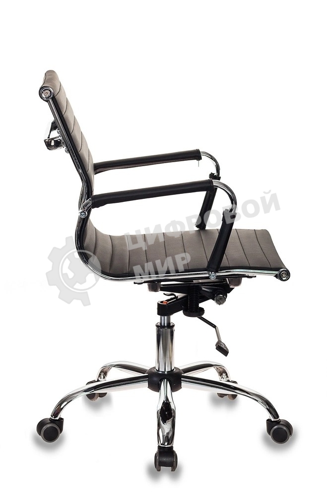 Кресло руководителя Бюрократ CH-883-LOW/BLACK черный, низкая спинка, искусственная кожа, крестовина хром