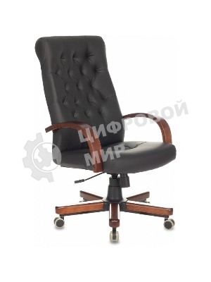 Кресло Бюрократ T-9928WALNUT/ECO черный, экокожа