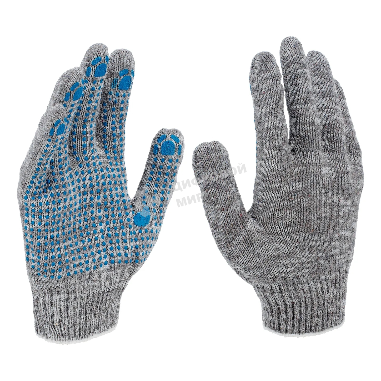 Перчатки трикотажные Сибртех х/б, 200 пар, ПВХ точка, 4 нити, 10 класс