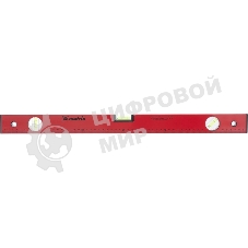 Уровень алюминиевый Matrix, 600 мм, 3 глазка, красный, линейка