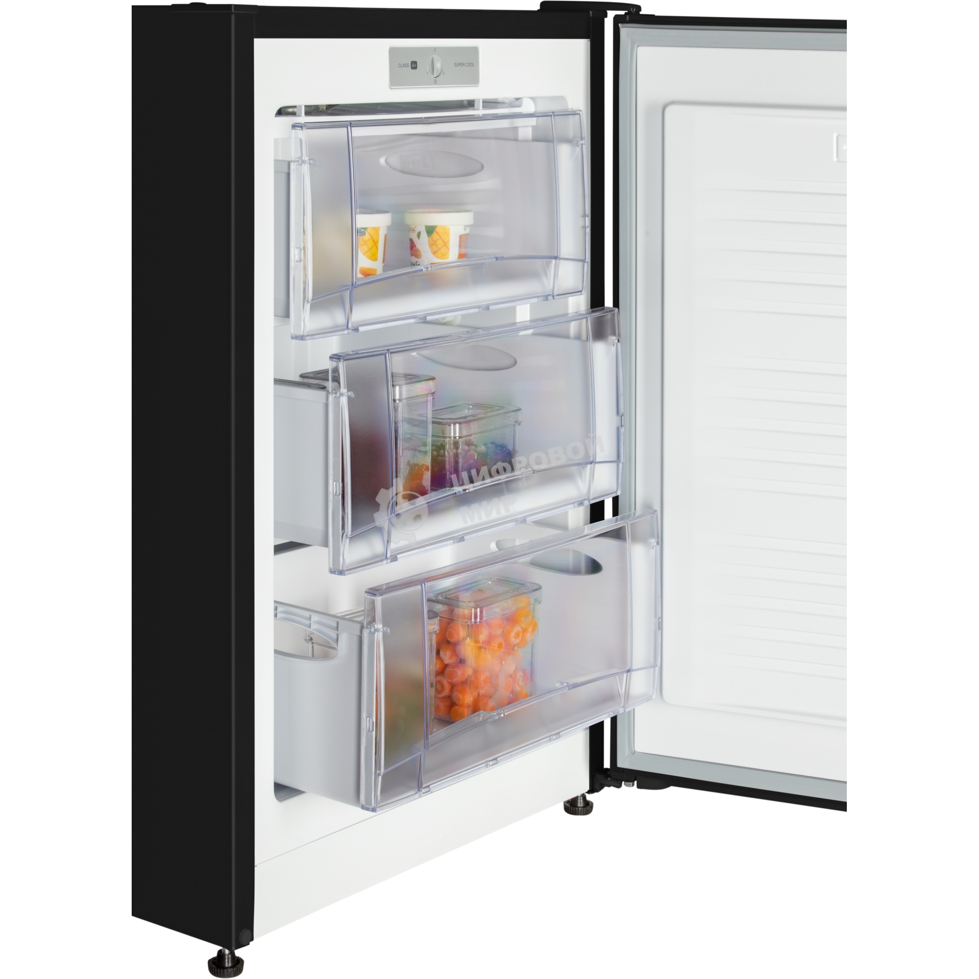 Морозильная камера Nordfrost DF 256 BAP, черный, 100л, 3 ящика