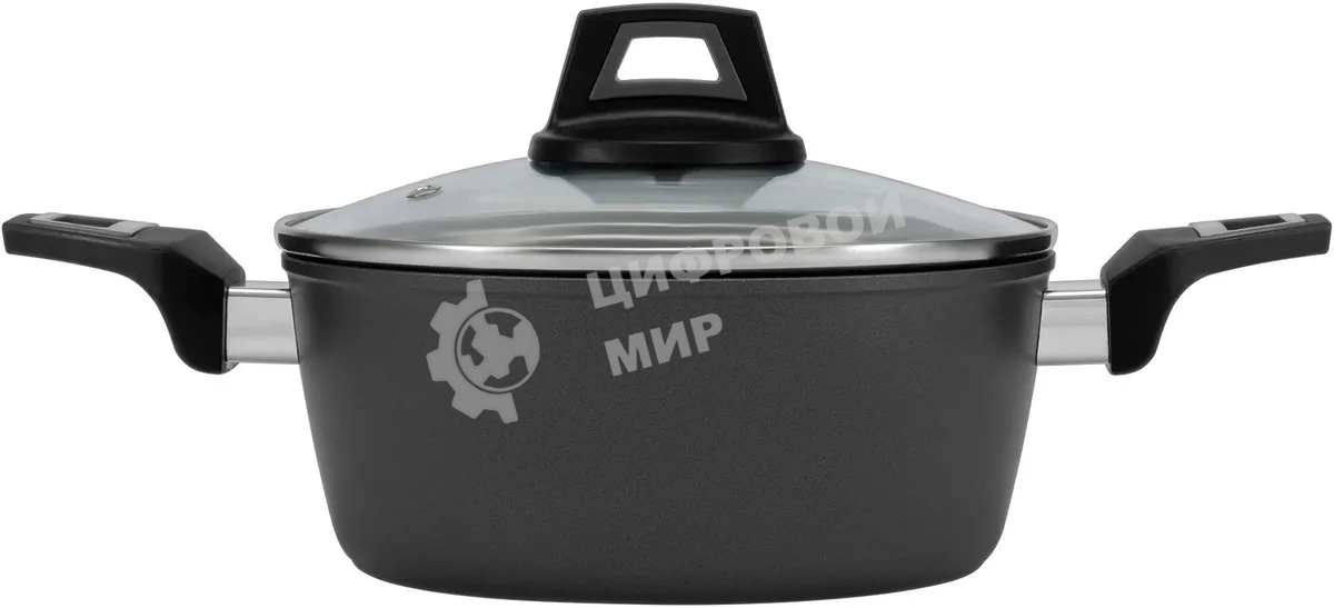 Кастрюля Polaris Graphit 24C, 4 л, с крышкой, темно-серый