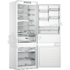 Холодильник встраиваемый Whirlpool WHSP70T241P 70 см, 193.5х54.3х69 см, 295/95 л, инверторный компрессор, автоматическая разморозка, зона свежести влажная, сенсорное управление, технология 6 SMYSL FreshControl, MultiFlow, FreezeControl, перенавешиваемые дверцы, скользящие направляющие, Италия