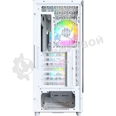 Компьютерный корпус Montech X5 белый без БП ATX 4x120mm 1xUSB 2.0 1xUSB 3.0 1xUSB3.1 audio bott PSU