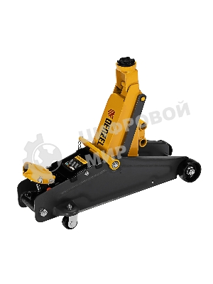 Домкрат гидравлический подкатной с фиксатором Denzel 2,8 т, 135-385 мм, в кейсе