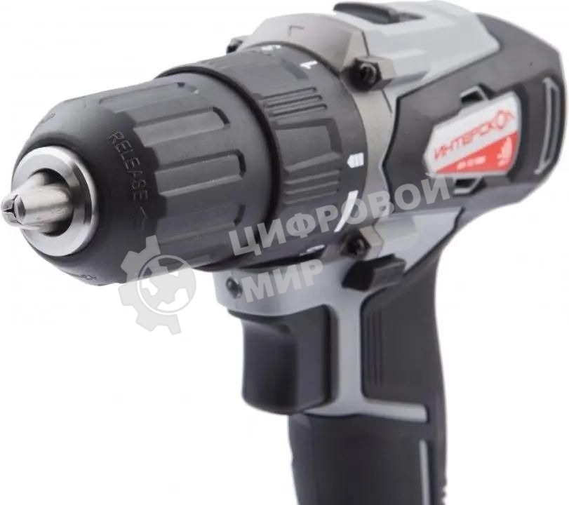 Дрель-шуруповерт аккумуляторная ИНТЕРСКОЛ ДА-13/18ВК, Аккумуляторный, 18В, Без АКБ и ЗУ, Кейс
