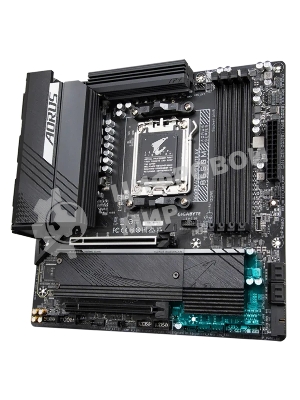 Материнская плата Gigabyte B650M AORUS ELITE AX, AM5, AMD B650, 4xDDR5, 4xSATA, 2xM.2, 1xPCI-E 5.0 x4, 1xPCI-E 4.0 x16, 1xHDMI, 1xDP, 1x 2.5Gb LAN, 4xUSB-A 2.0, 5xUSB-A 3.2 Gen 1, 2xUSB-A 3.2 Gen 2, 1xUSB-C 3.2 Gen 2, 2x3.5 мм, 7.1, Micro-ATX